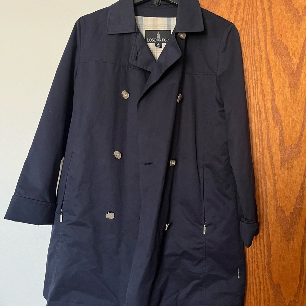 London Fog womens Dark Blue Trench Coat